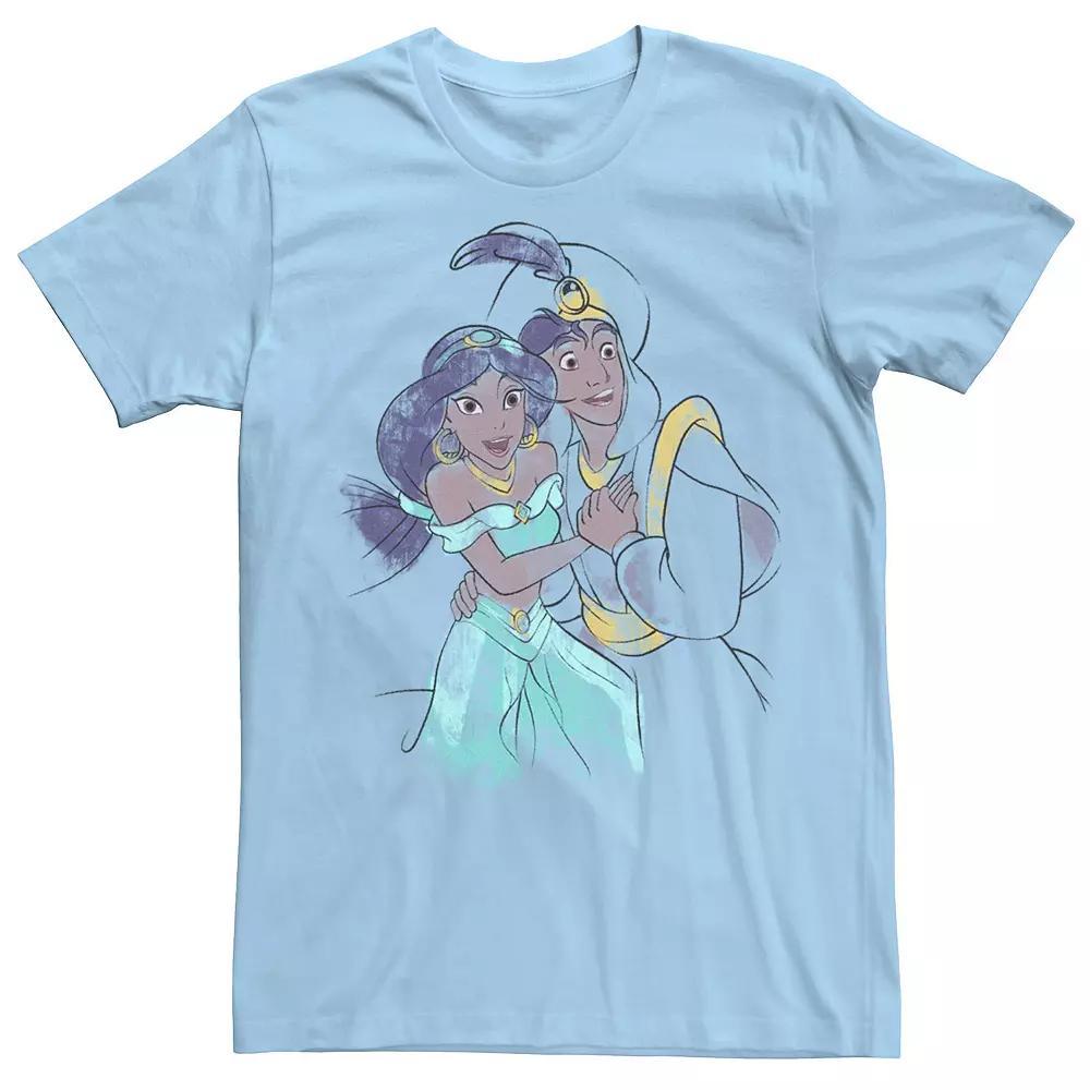 Disney's Aladdin & Jasmine Watercolor Portrait Men's Tee,  Product Image