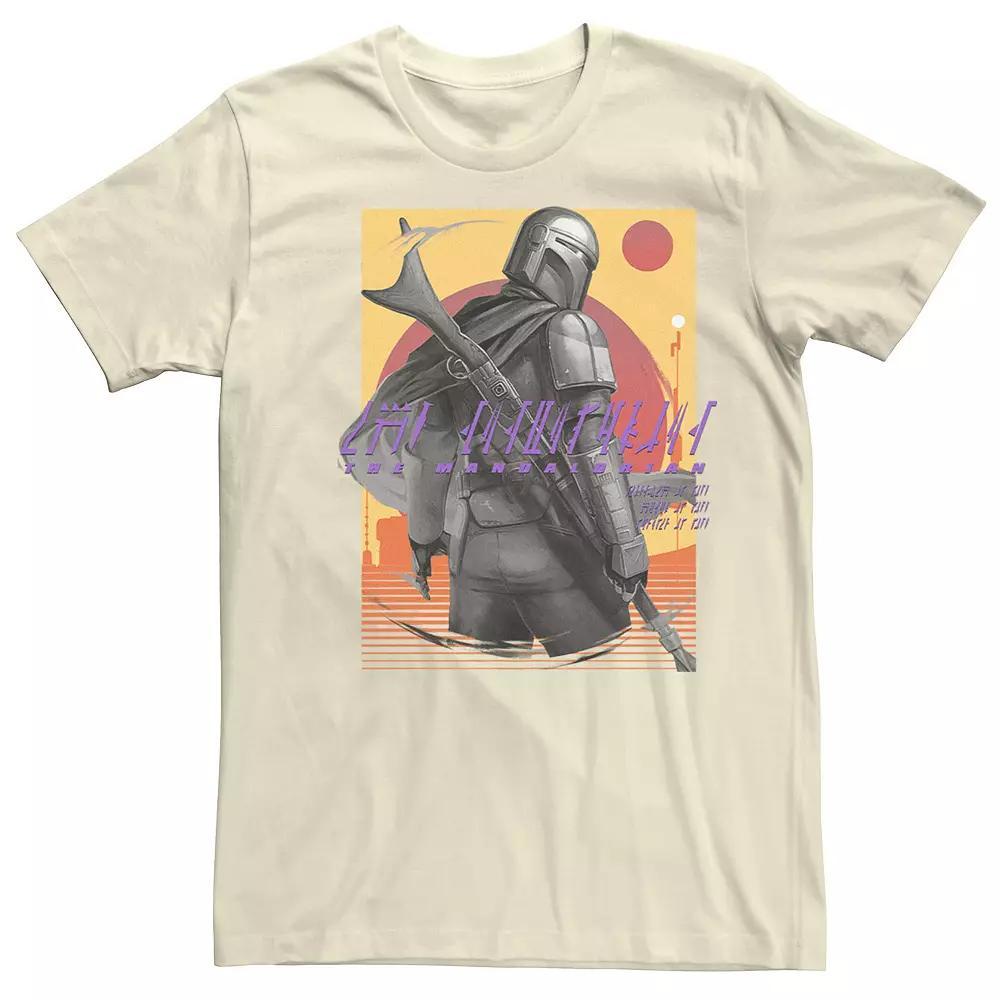 Men's Star Wars The Mandalorian Striped Sunset Tee, Size: Medium, Natural Product Image