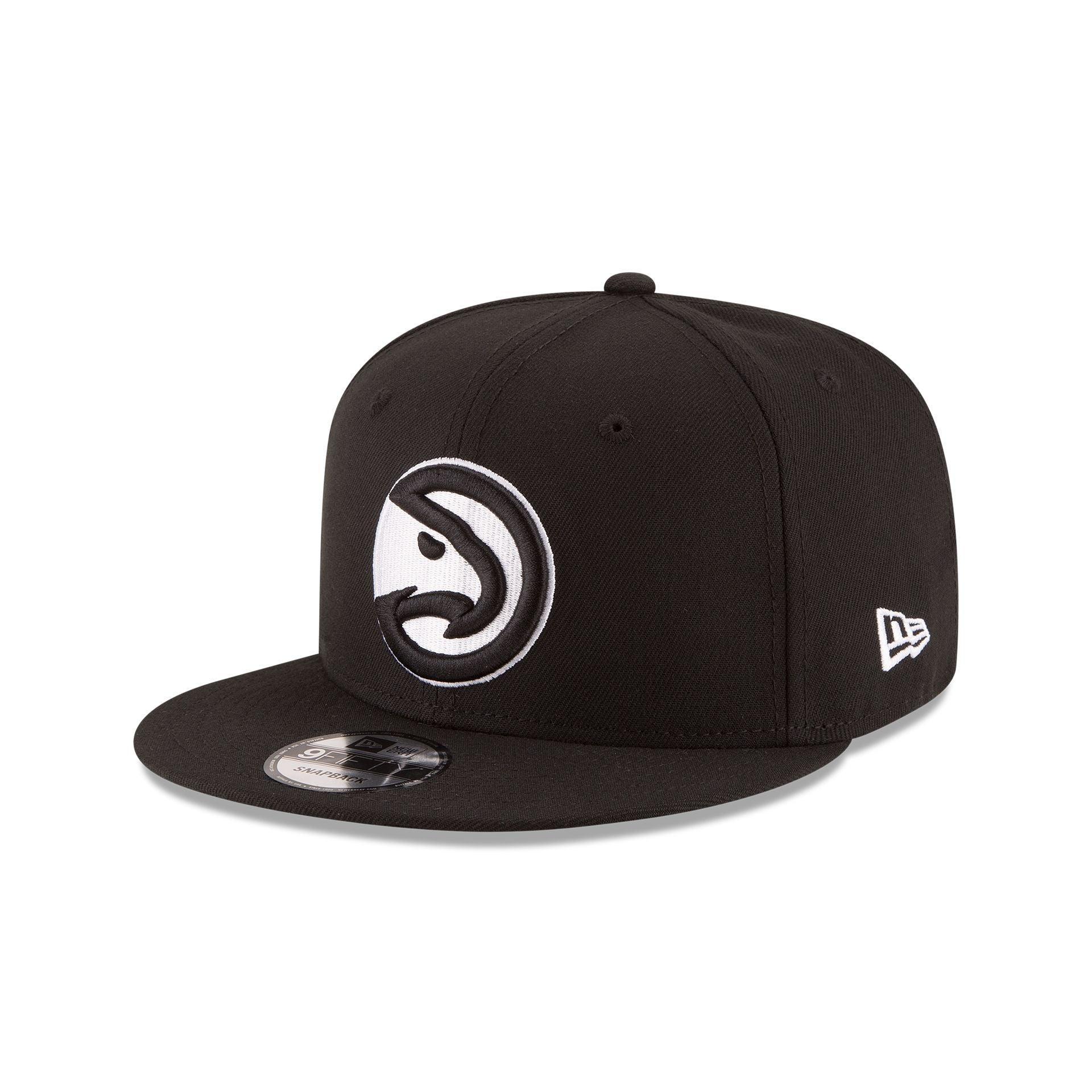 Atlanta Hawks Basic Black & White 9FIFTY Snapback Hat Male Product Image