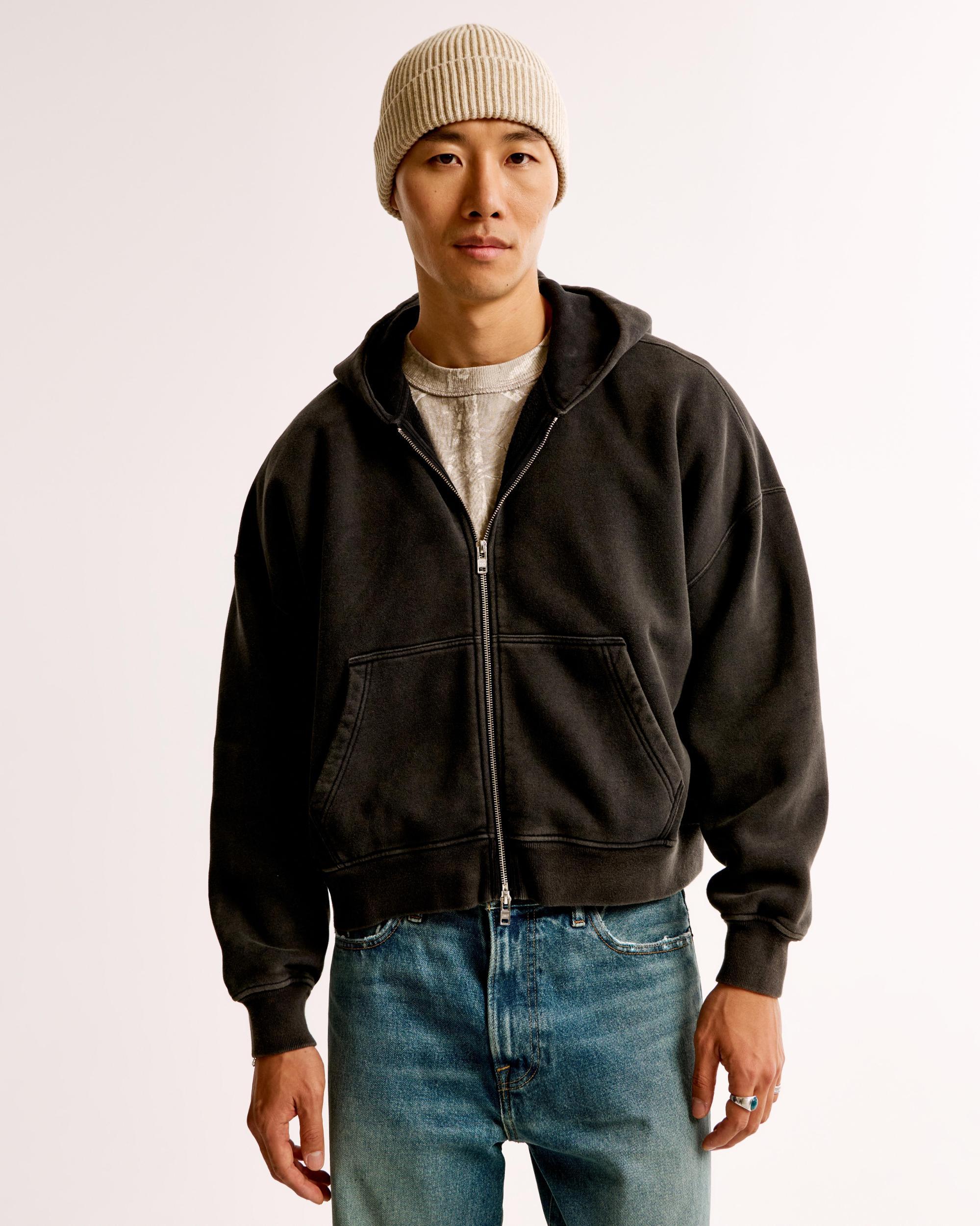Cropped Essential Full-Zip Hoodie Product Image