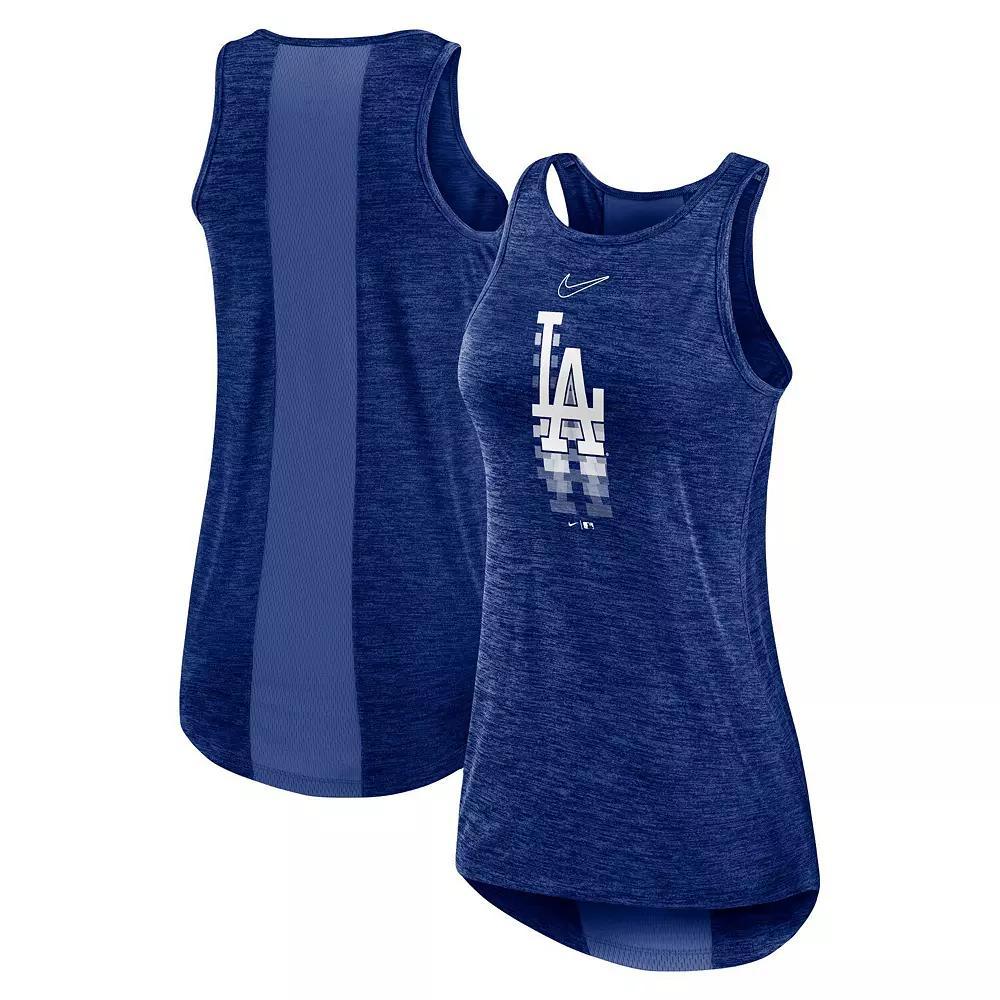 Women's Nike Royal Los Angeles Dodgers Logo Fade High Neck Performance Tank Top,  Product Image