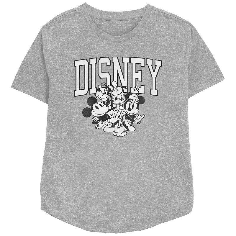 Disney's Mickey Mouse Women's Group Relaxed Fit Graphic Tee, Girl's, Size: XXL, Athletic Grey Product Image