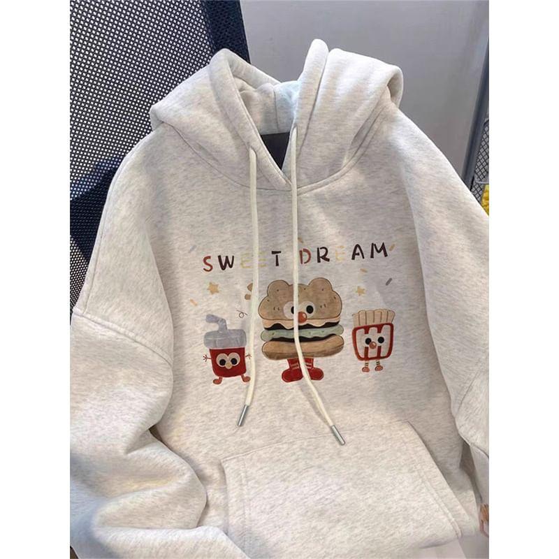 Cartoon Print Drawstring Hoodie Product Image