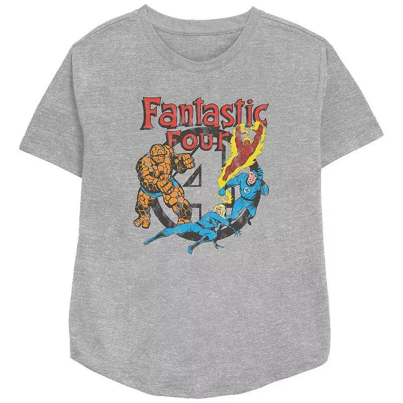 Women's Marvel Fantastic Four Vintage Poster Graphic Tee, Size: Small, Grey Gray Product Image