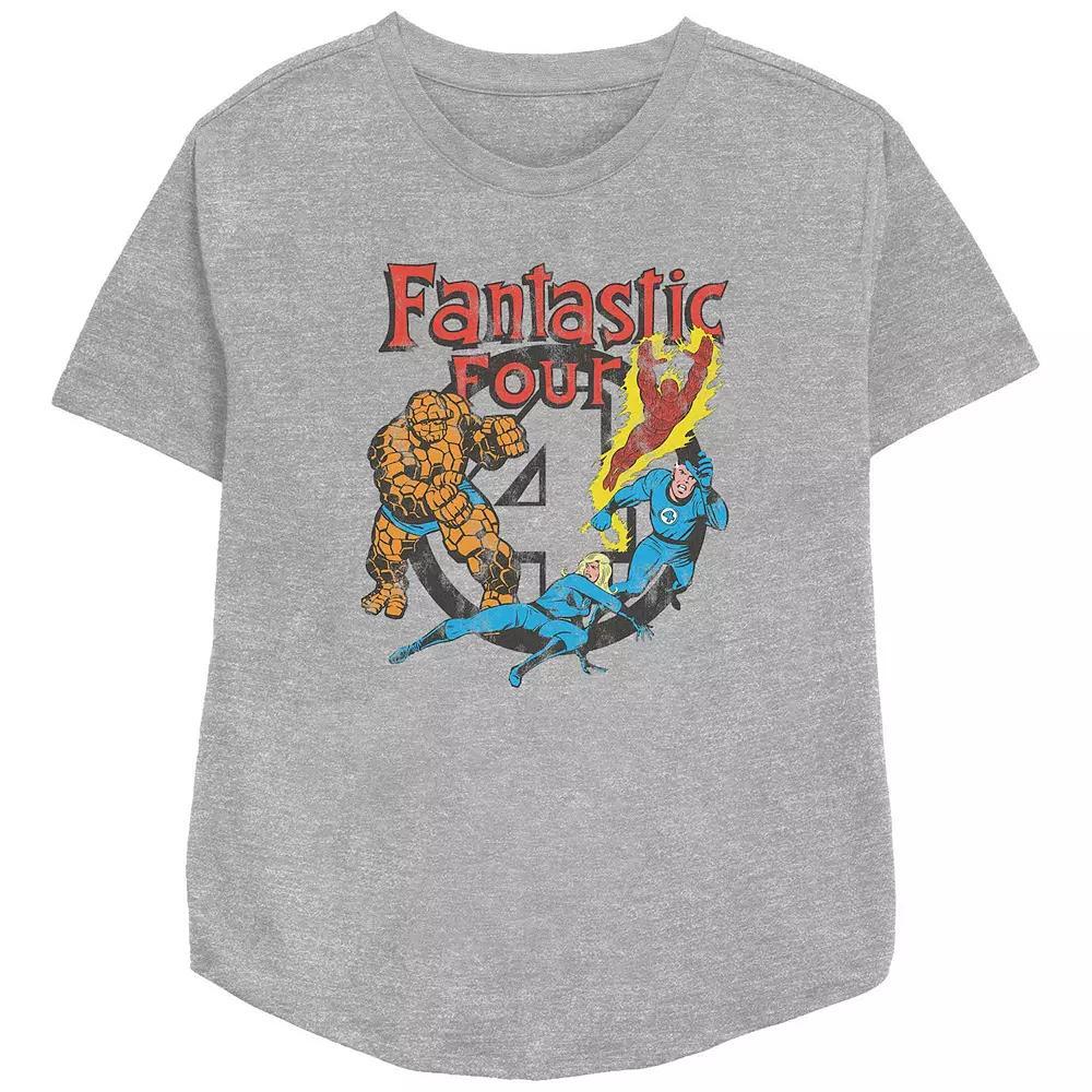 Women's Marvel Fantastic Four Vintage Poster Graphic Tee, Size: Small, Grey Gray Product Image