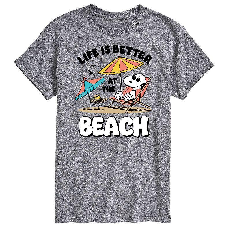 Big & Tall Peanuts Snoopy "Life's Better At The Beach" Graphic Tee, Men's, Size: Large Tall, White Product Image