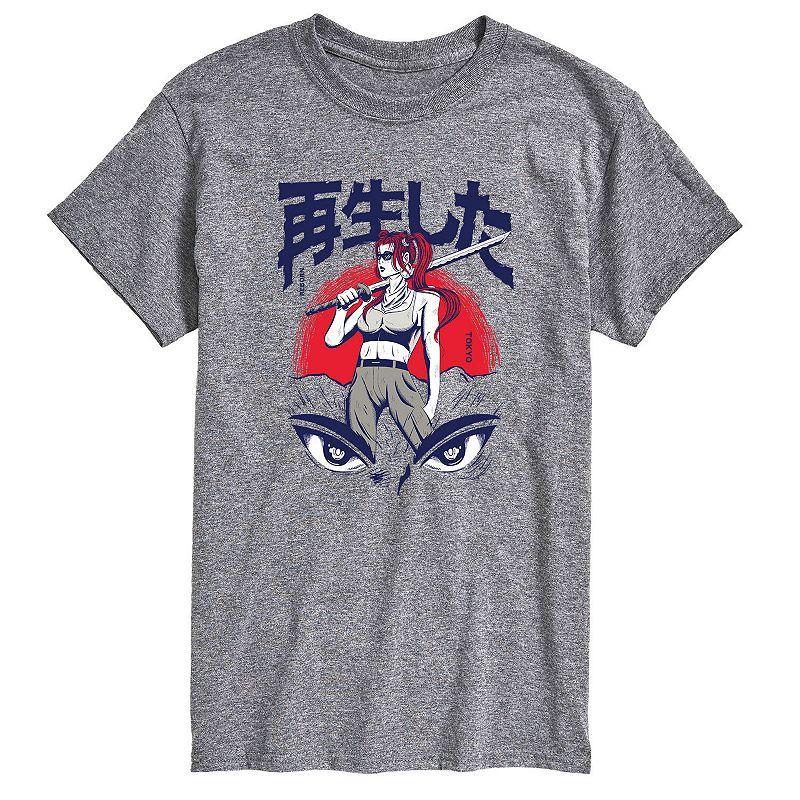 Big & Tall Anime Reborn Tee, Men's, Size: 3XL Tall, Gray Product Image