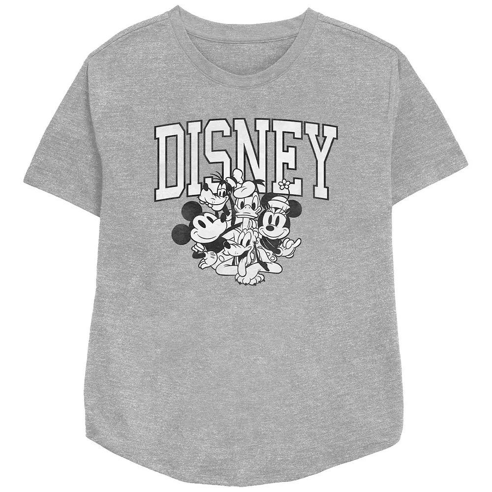 Disney's Mickey Mouse Women's Group Relaxed Fit Graphic Tee, Girl's, Size: XXL, Athletic Grey Product Image