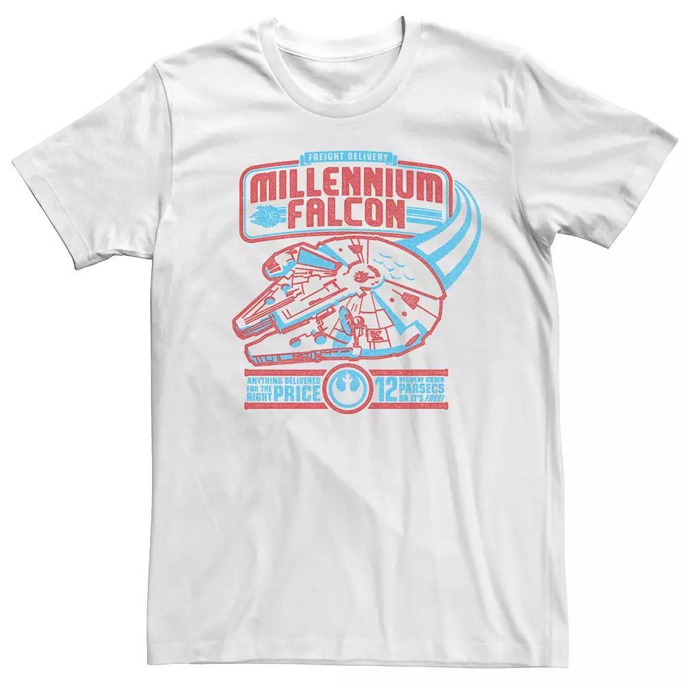 Men's Star Wars Retro Millennium Falcon Freight Delivery Tee, Size: Large, White Product Image