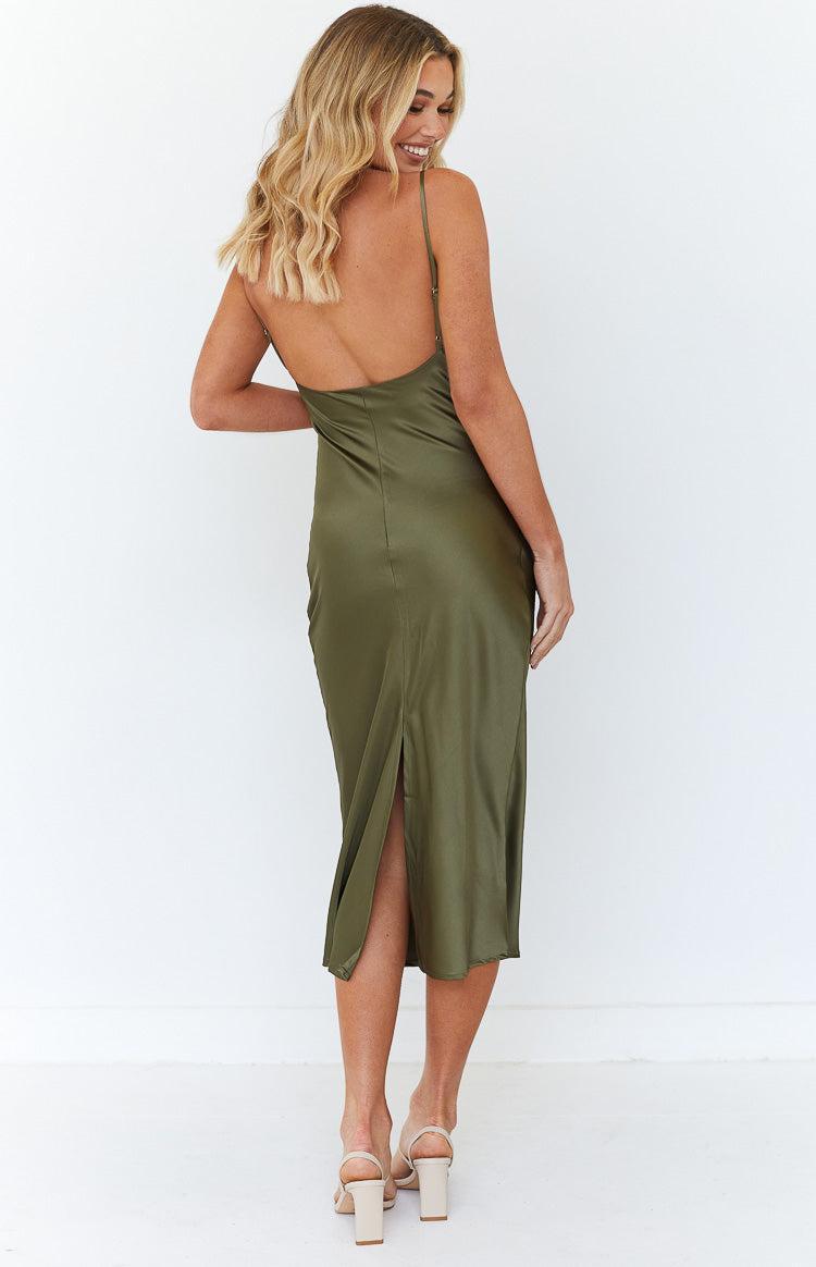 Schiffer Slip Midi Dress Khaki Product Image