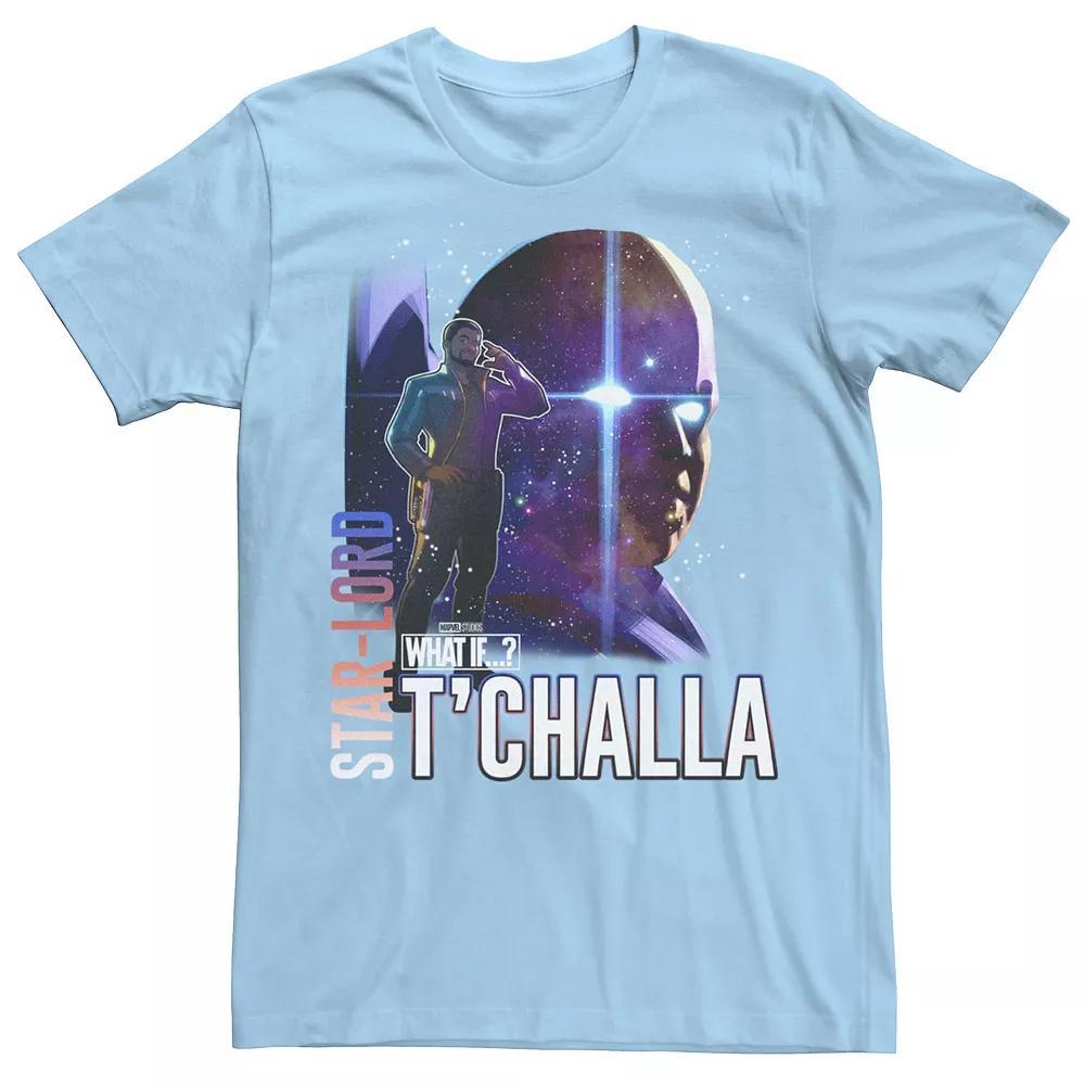 Men's Marvel What If Star Lord T'Challa and Watcher Poster Tee, Size: XL, Light Blue Product Image