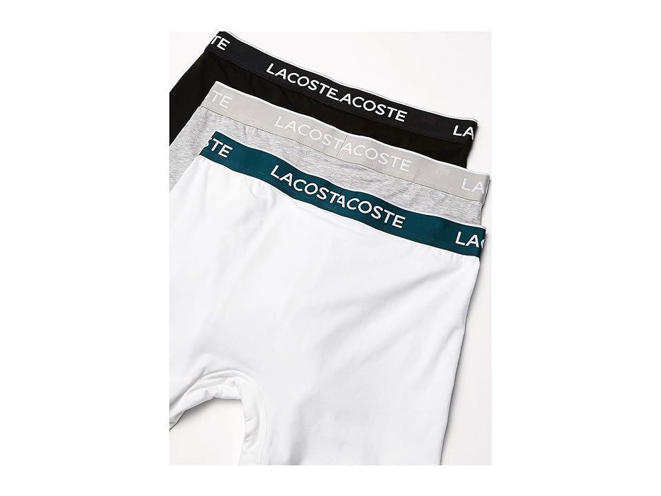 Lacoste Cotton Stretch Logo Waistband Long Boxer Briefs, Pack of 3 Product Image