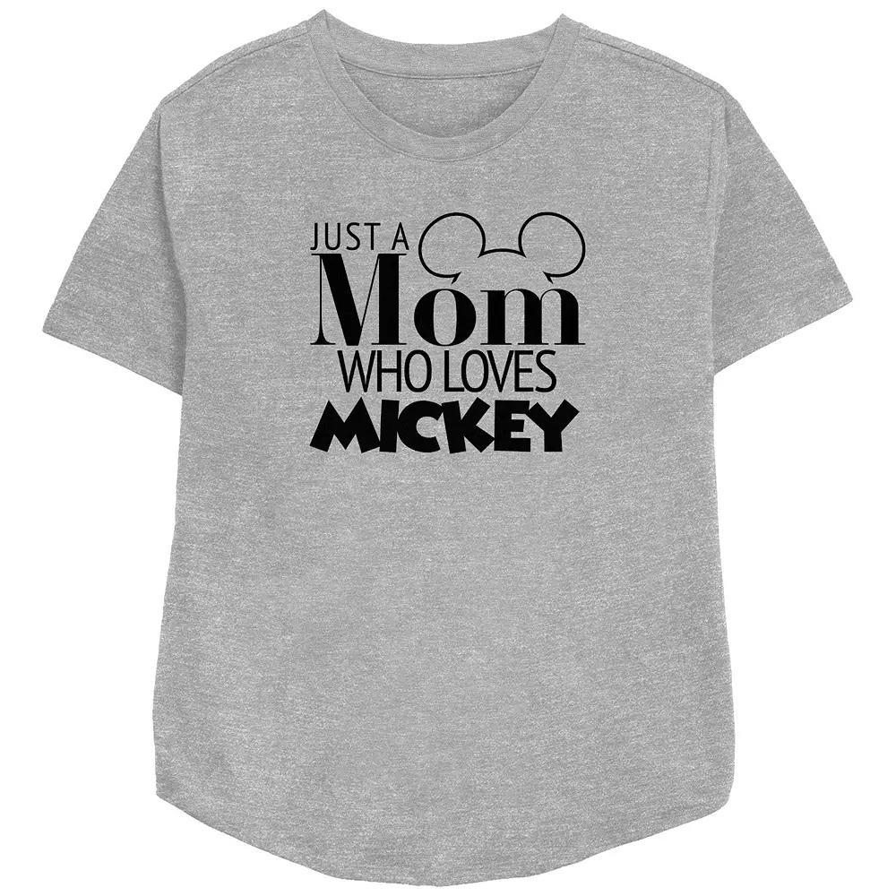 Disney's Mickey Mouse Just A Mom Who Loves Mickey Women's Relaxed Fit Graphic Tee,  Product Image