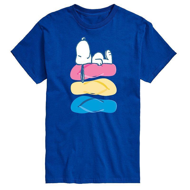 Big & Tall Peanuts Snoopy Laying On Flip Flops Graphic Tee, Men's, Size: XXL Tall, Blue Product Image