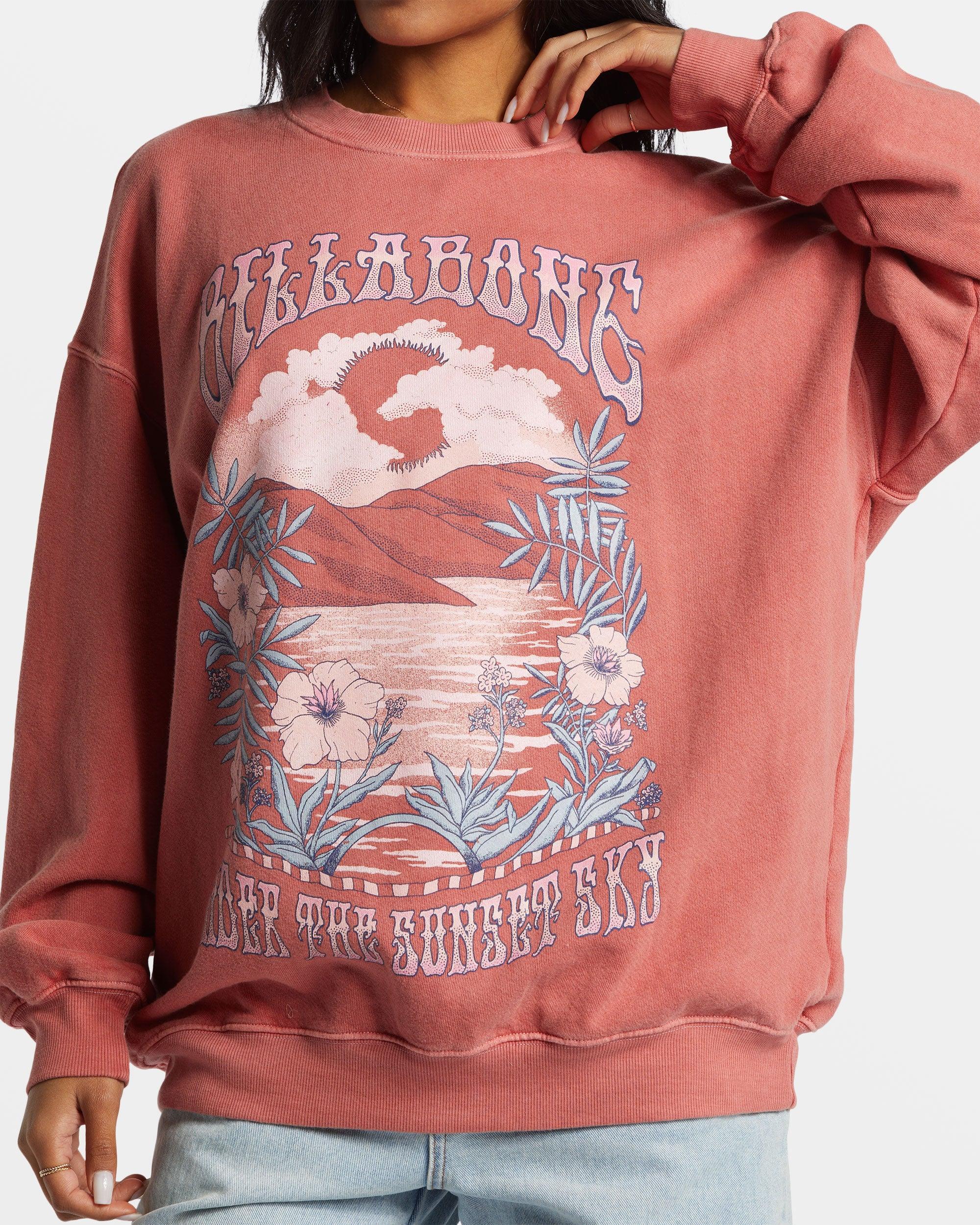 Ride In Oversized Crewneck Sweatshirt - Red Clay Female Product Image