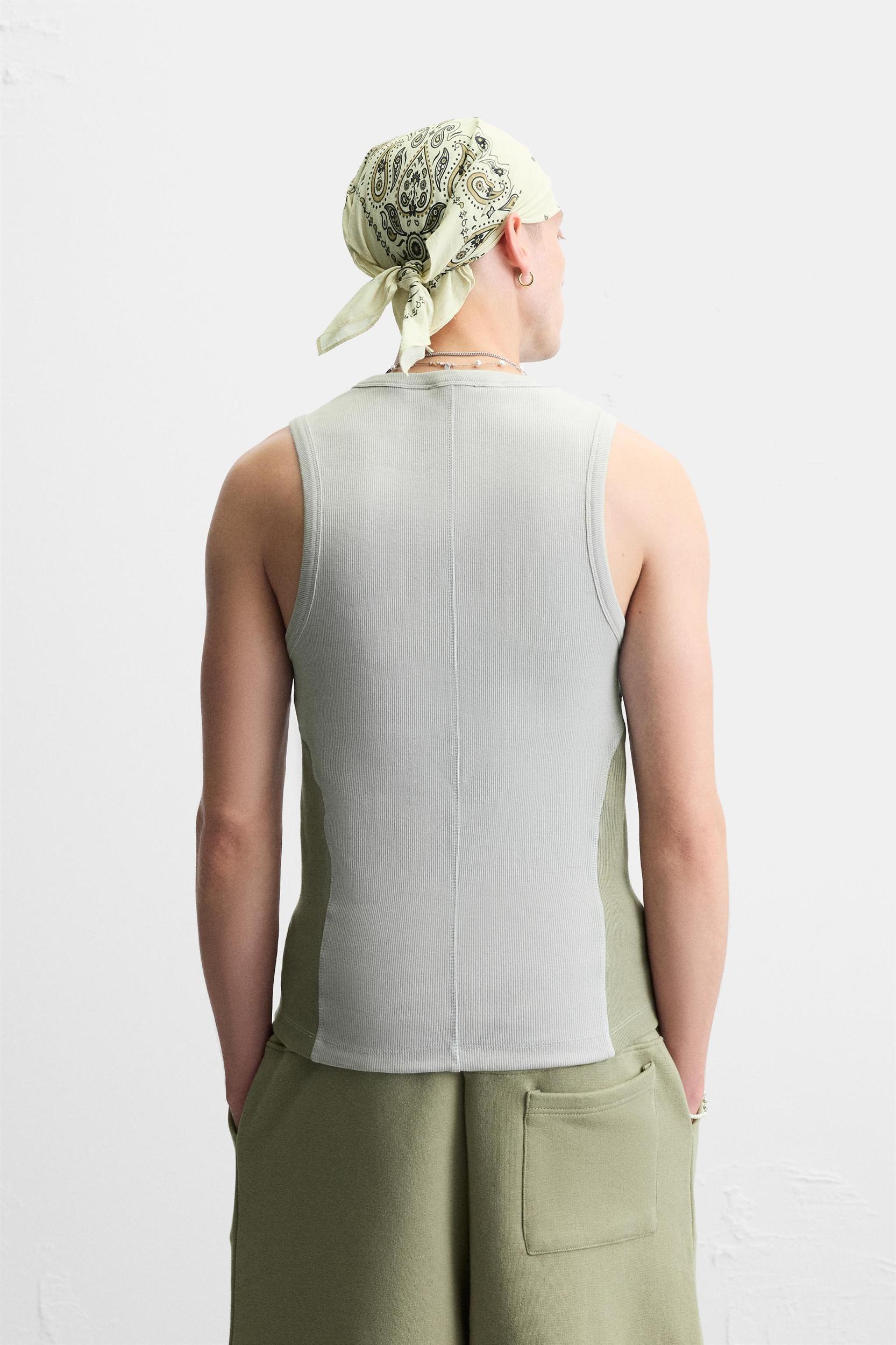 COLOR BLOCK RIBBED TANK TOP Product Image