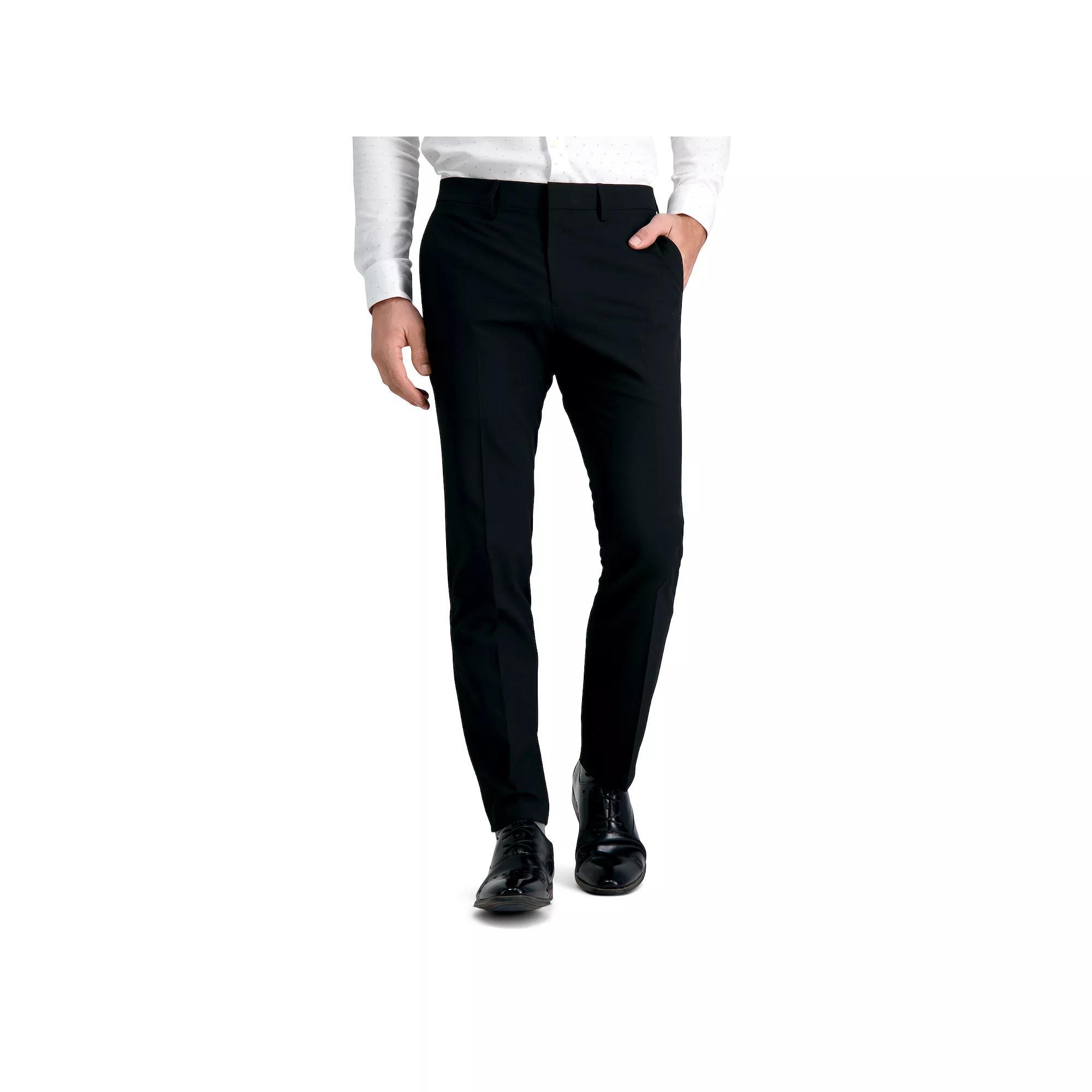 Men's J.M Haggar® 4-Way Stretch Ultra-Slim Flat-Front Dress Pants, Size: 33X32, Black Product Image