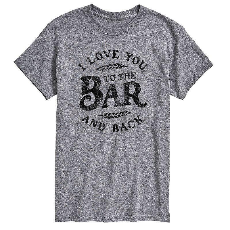 Big & Tall I Love You To The Bar and Back Graphic Tee, Men's, Size: 4XL Tall, Gray Product Image