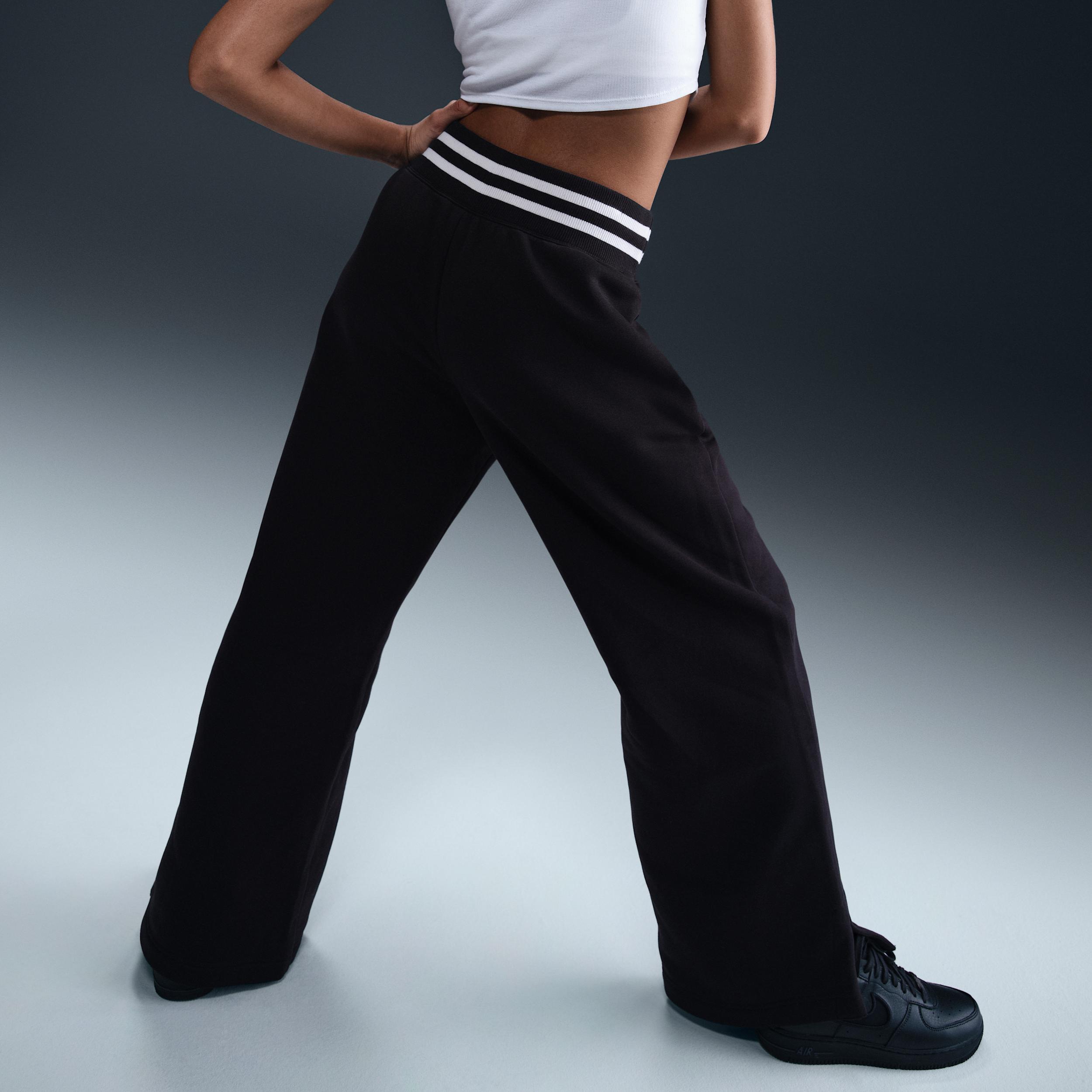 Womens Nike Sportswear Phoenix Fleece High-Waist Wide-Leg Graphic Jogger Pants Product Image