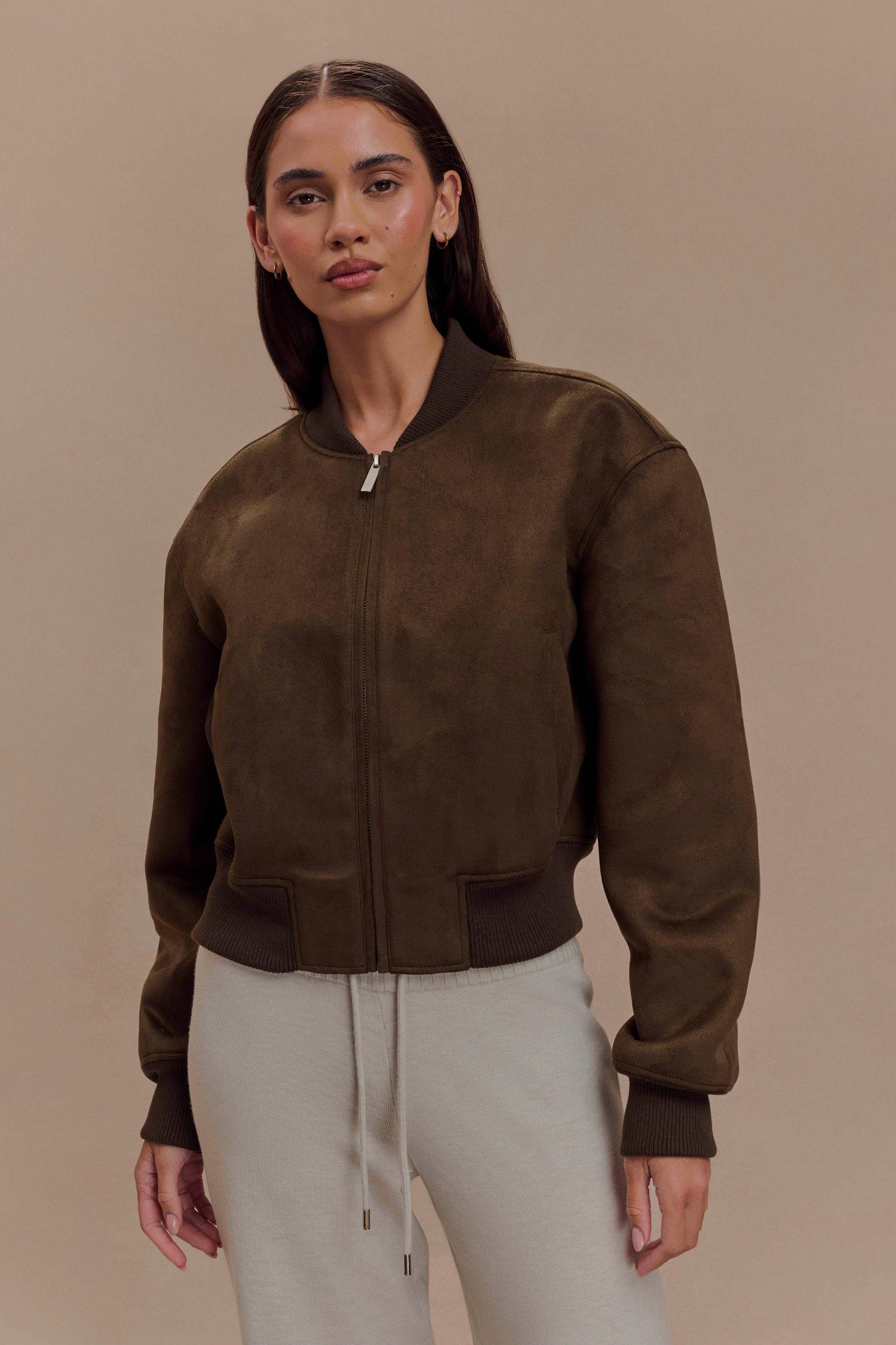 Rudy Suede Bomber Jacket - Chocolate Product Image