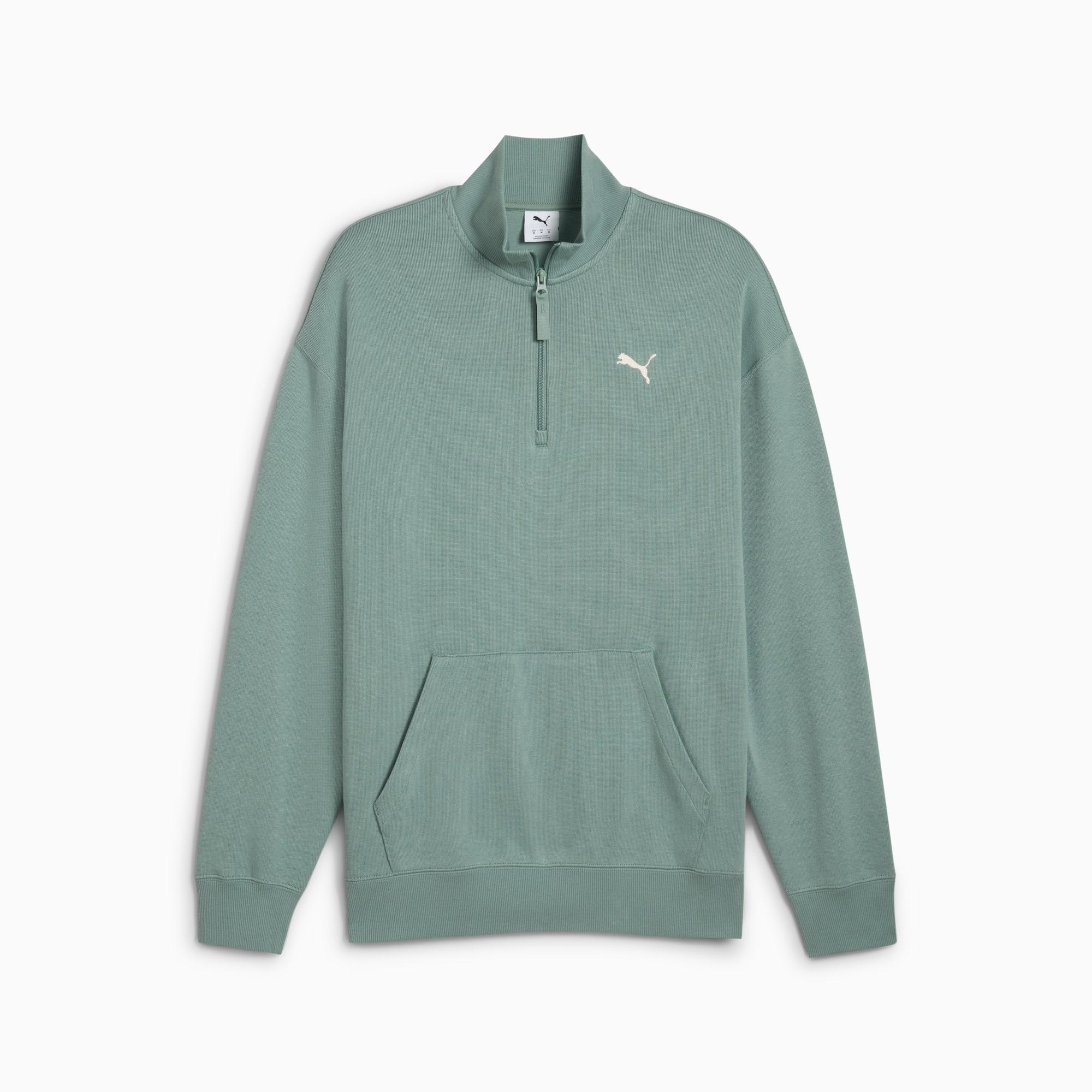 WARDROBE ESSENTIALS Men's Relaxed Half-Zip Crew Product Image