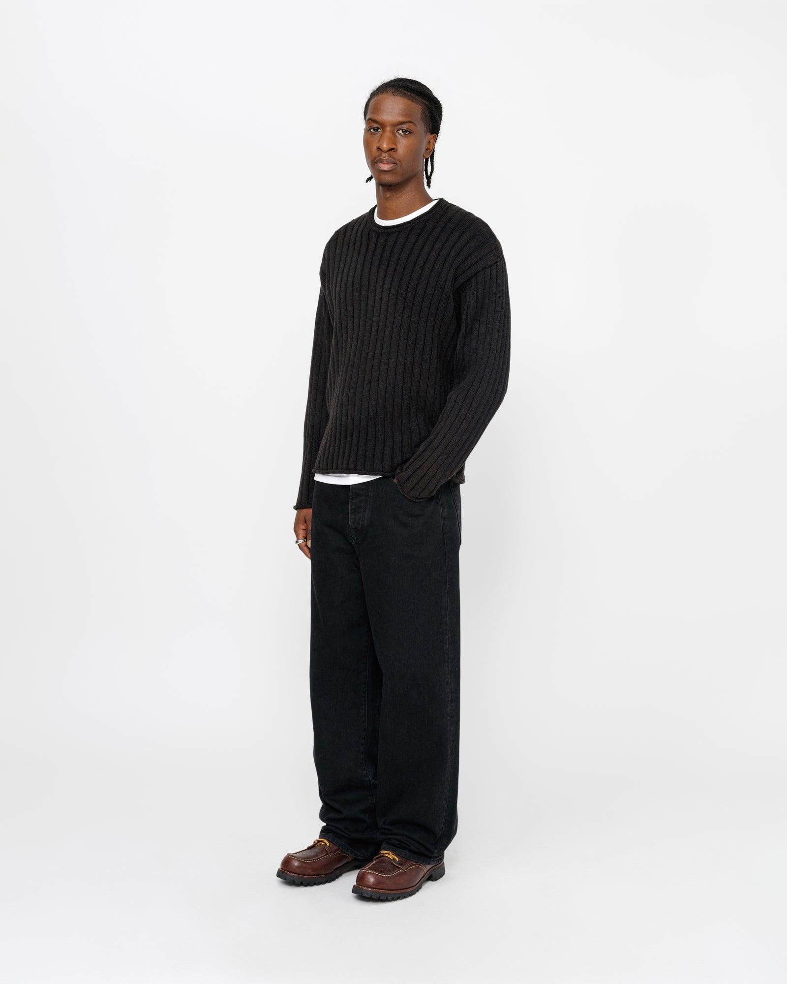 COTTON SLUB RIB CREW Male Product Image