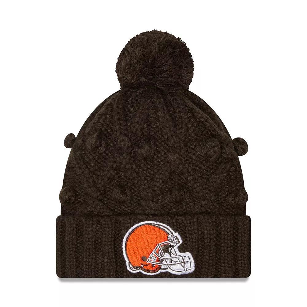Women's New Era Brown Cleveland Browns Toasty Cuffed Knit Hat with Pom Product Image