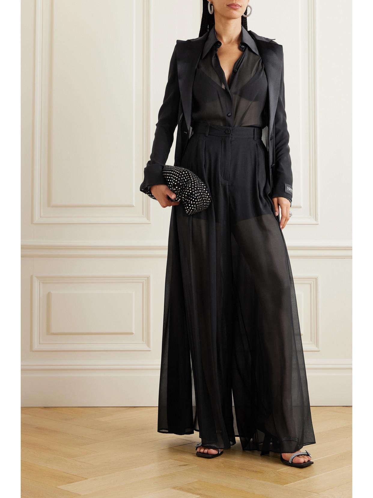 DOLCE & GABBANA Silk Coat In Black Product Image