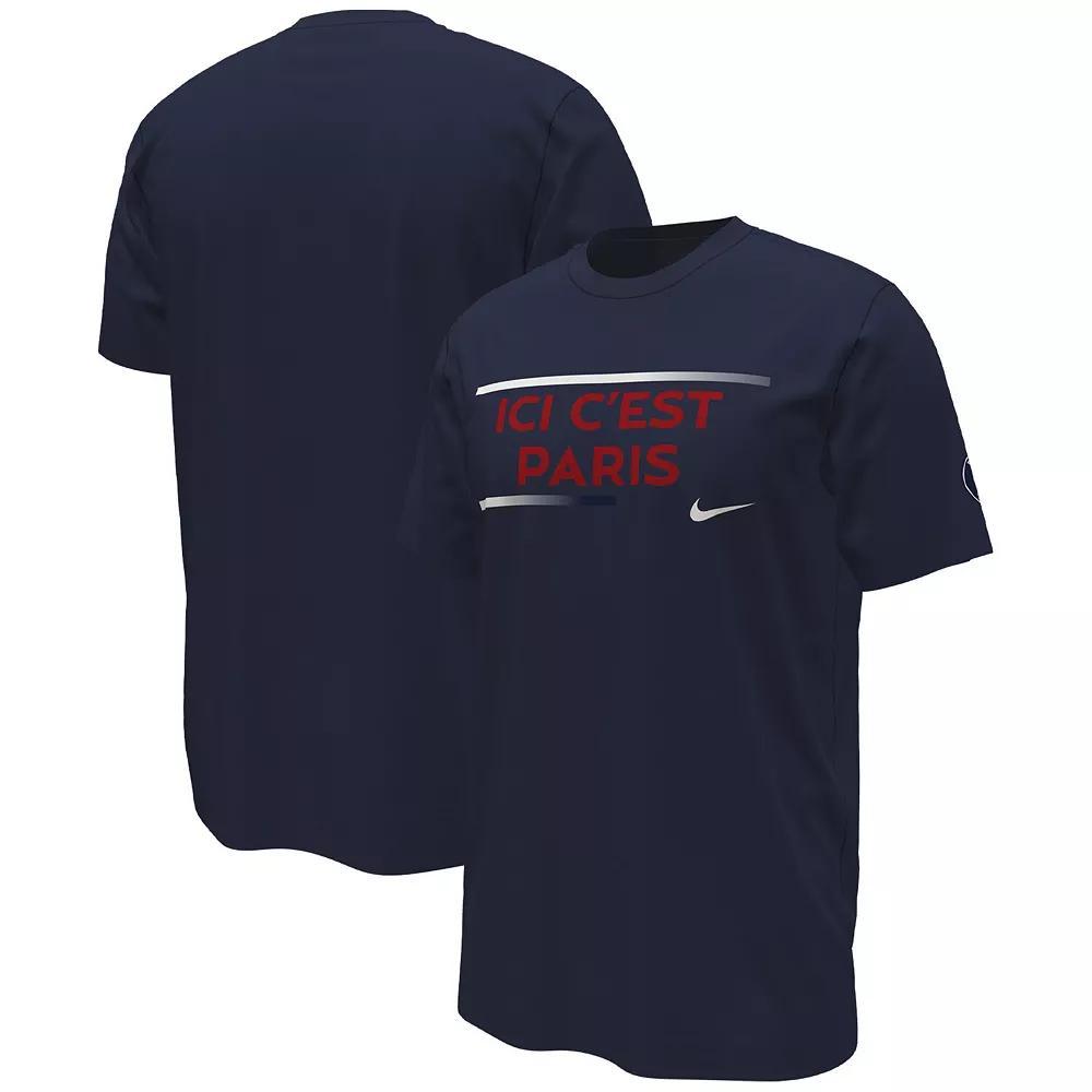 Men's Nike Navy Paris Saint-Germain Verbiage T-Shirt, Size: Small, Psg Blue Product Image