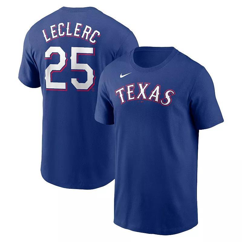 Mens Nike Jose Leclerc Royal Texas Rangers Player Name & Number T-Shirt Product Image