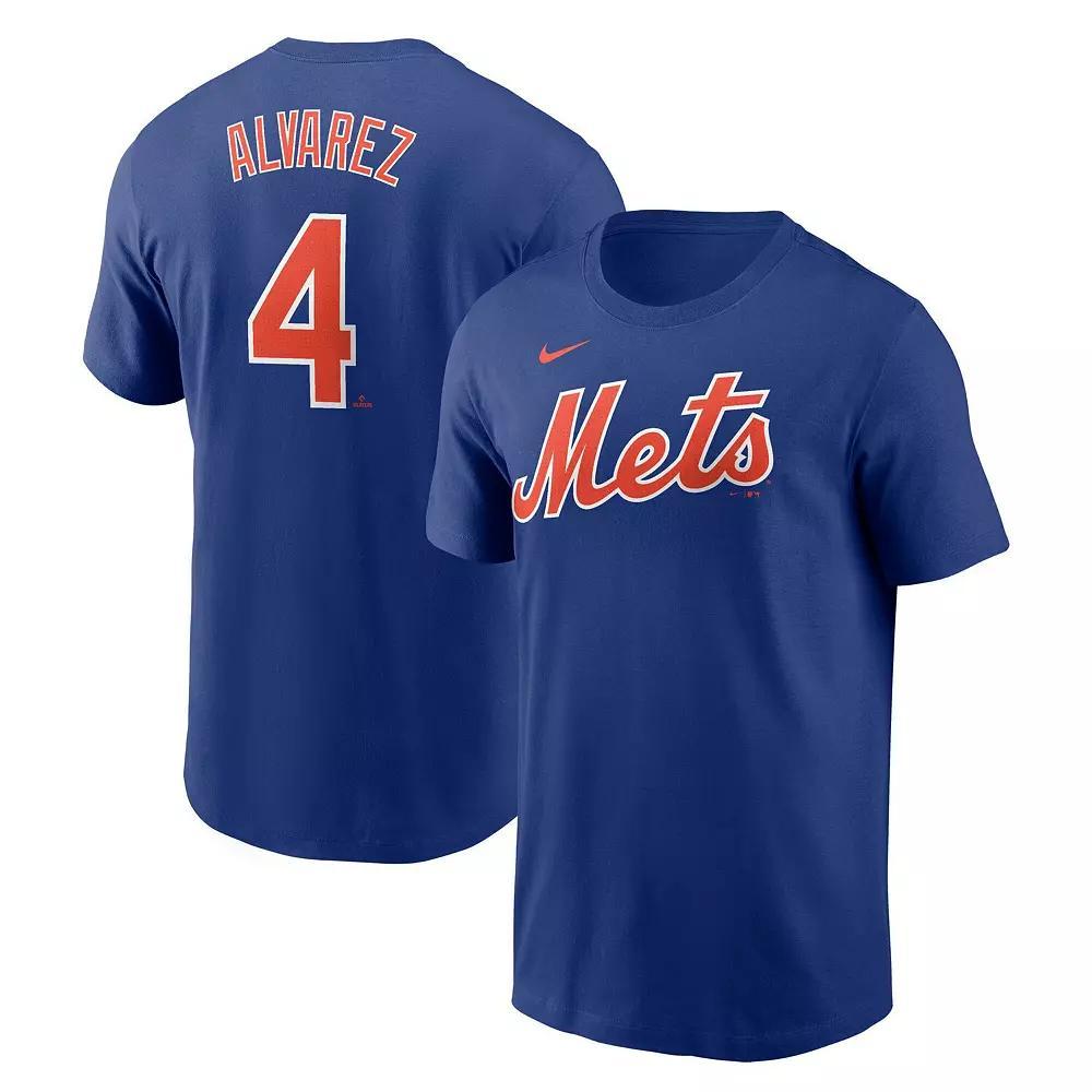 Men's Nike Francisco Alvarez Royal New York Mets Fuse Name & Number T-Shirt,  Product Image