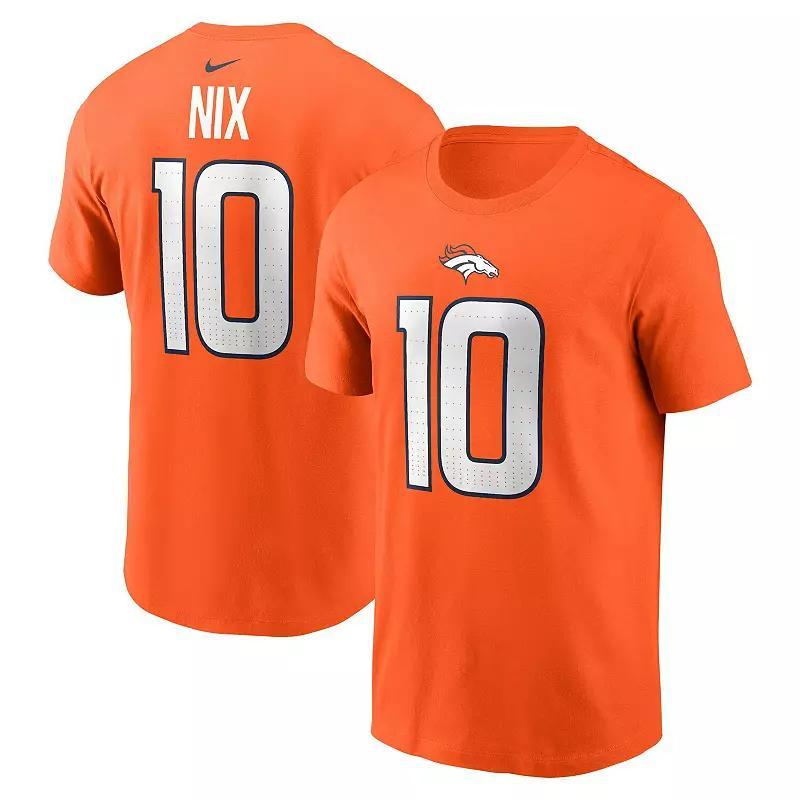 Men's Nike Bo Nix Orange Denver Broncos 2024 NFL Draft First Round Pick Name & Number T-Shirt,  Product Image