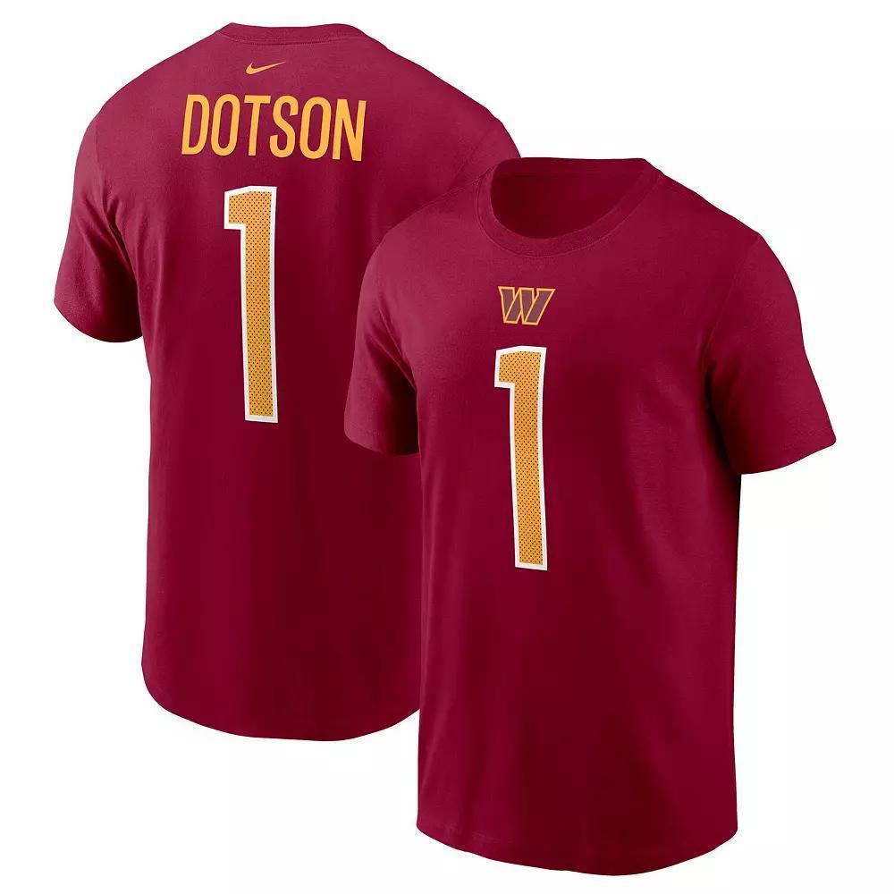 Men's Nike Jahan Dotson Burgundy Washington Commanders 2022 NFL Draft First Round Pick Player Name & Number T-Shirt, Size: 2XL, Wft Med Re Product Image