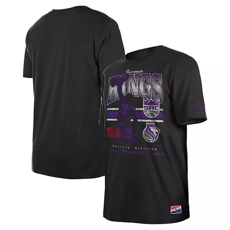 Men's New Era Black Sacramento Kings Enzyme Wash Oversized T-Shirt, Size: Large, Kng Black Product Image