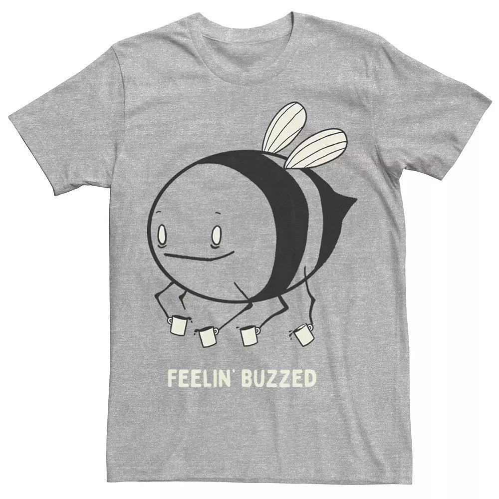 Men's Feelin' Buzzed Coffee Bee Tee, Size: Small, Athletic Grey Product Image