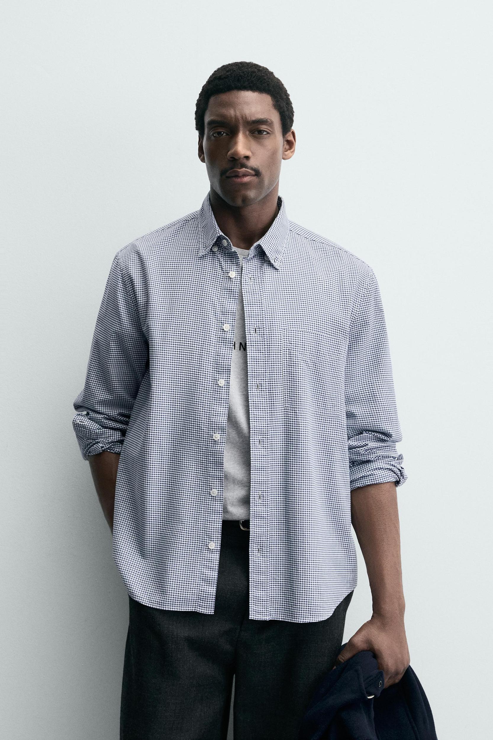 TEXTURED PLAID SHIRT Product Image