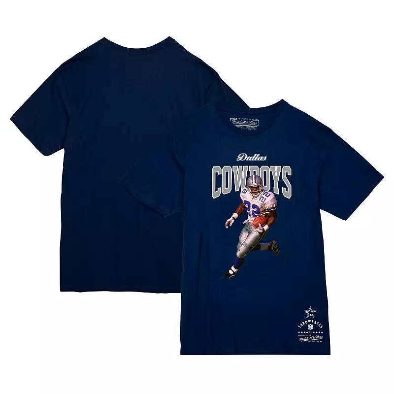 Mens Mitchell & Ness Emmitt Smith Dallas Cowboys Sideline Retired Player T-Shirt Blue Product Image