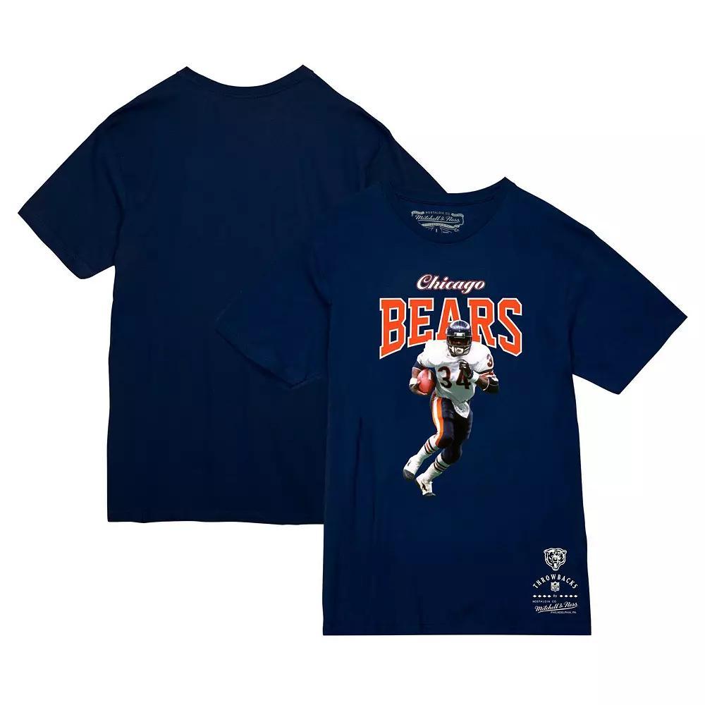 Men's Mitchell & Ness Walter Payton Navy Chicago Bears Sideline Retired Player T-Shirt,  Product Image