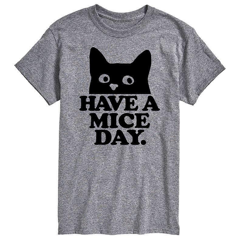 Big & Tall "Have A Mice Day" Cat Graphic Tee, Men's, Size: 4XB, Gray Product Image
