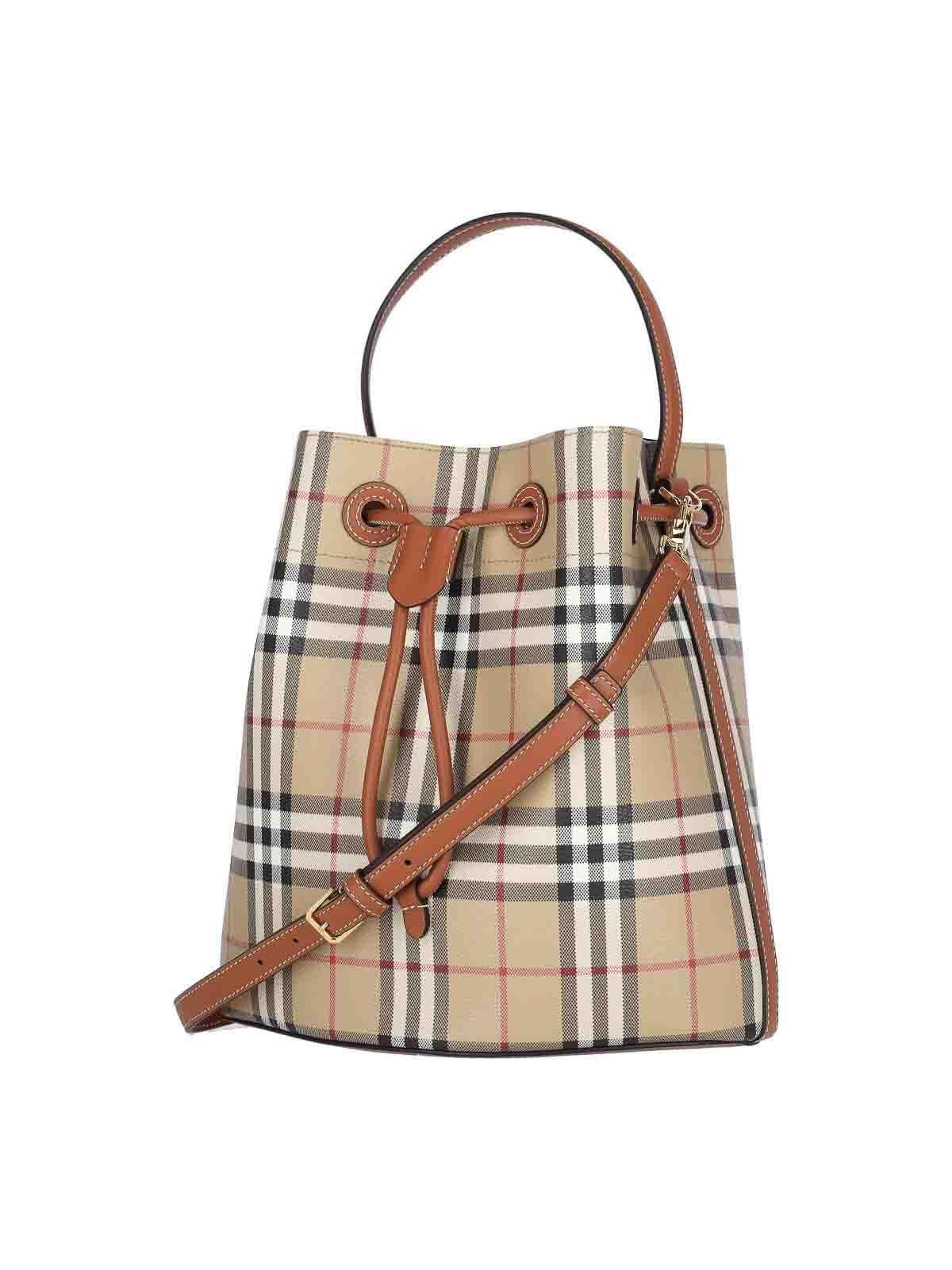 BURBERRY Small Bucket Bag "tb" In Beige Product Image