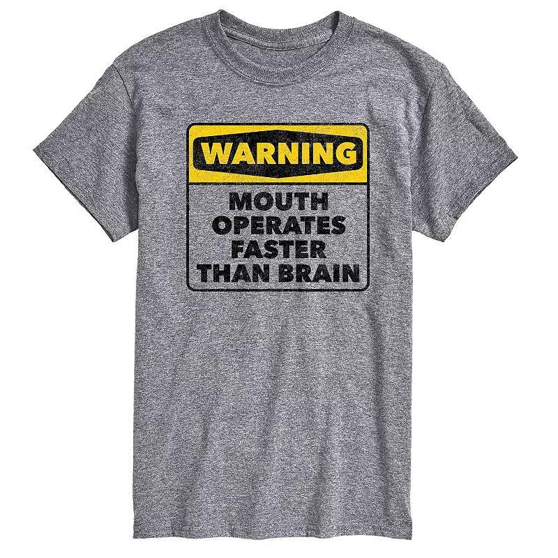 Men's Warning Mouth Faster Than Brain Graphic Tee,  Product Image