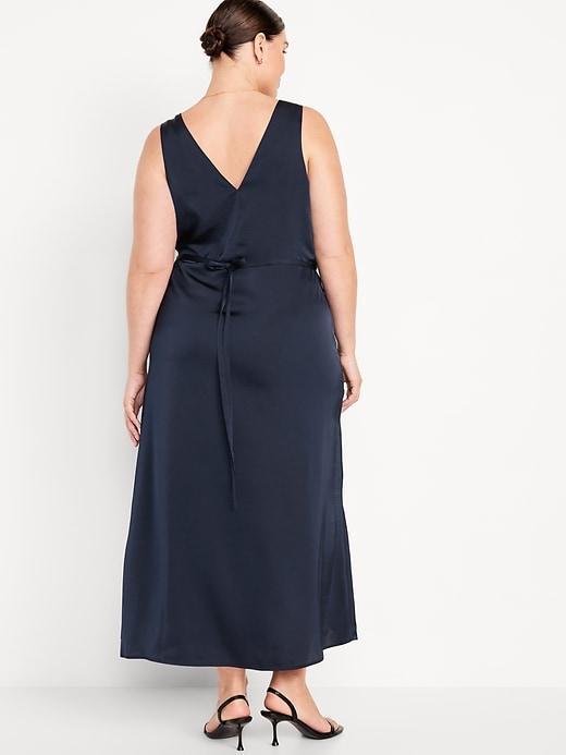 Sleeveless Satin Midi Slip Dress Product Image