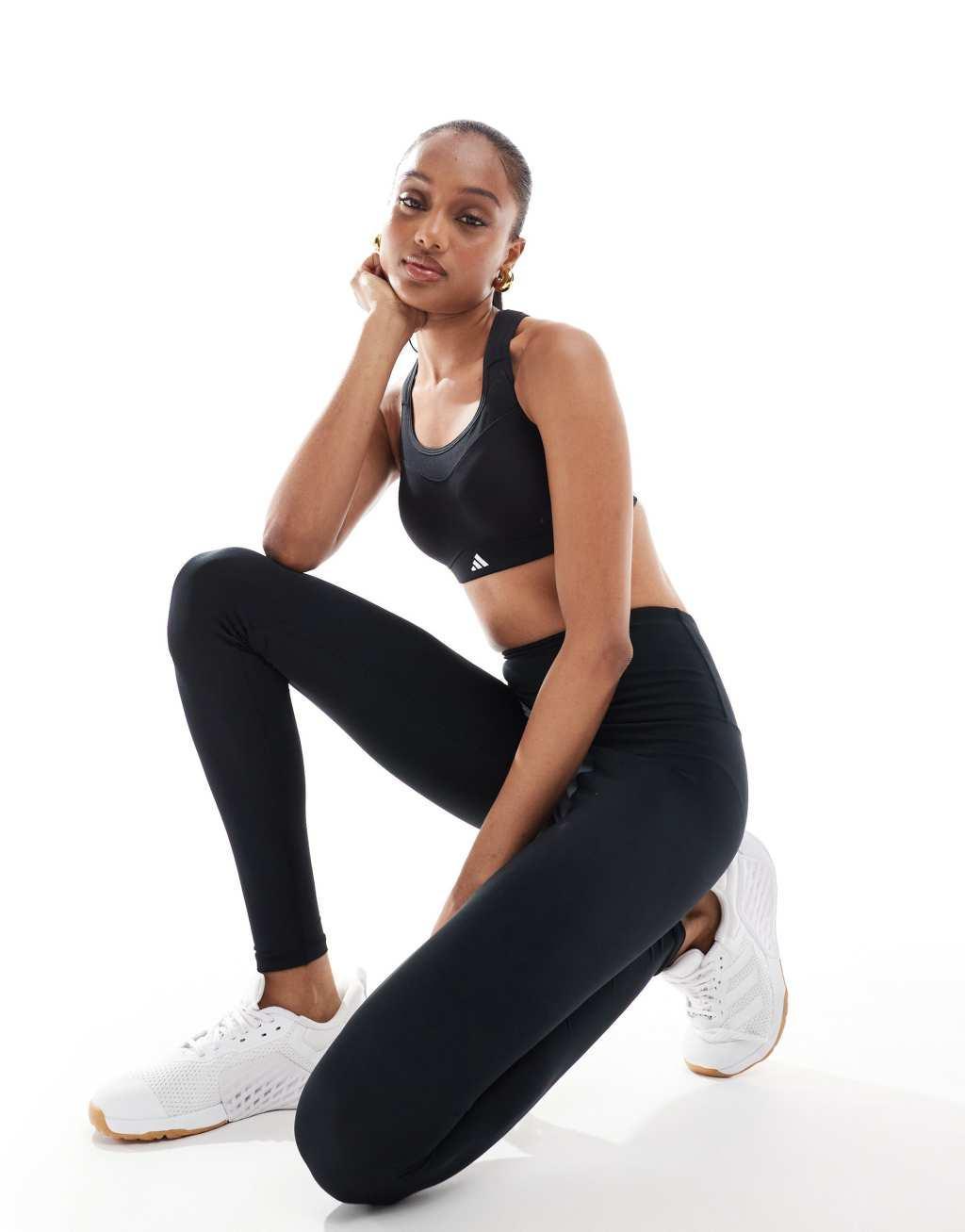 ASOS 4505 Tall Icon booty sculpt gym leggings with inner pocket in black Product Image