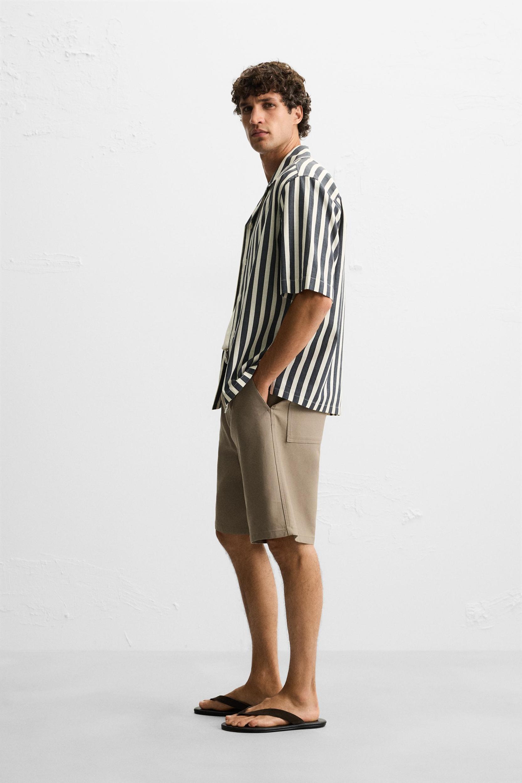 TEXTURED WEAVE STRIPED SHIRT Product Image