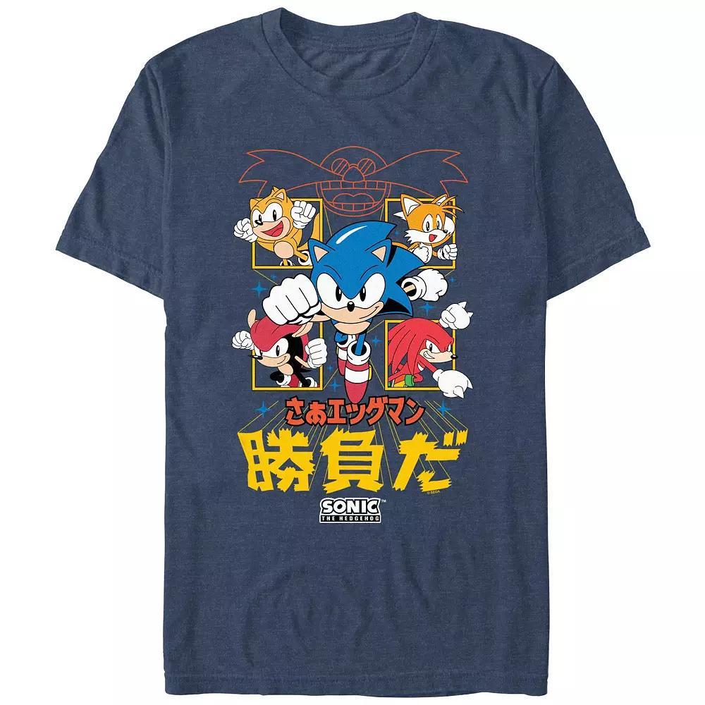 Men's Sonic The Hedgehog It's A Match Graphic Tee, Size: Medium, Navy Grey Product Image