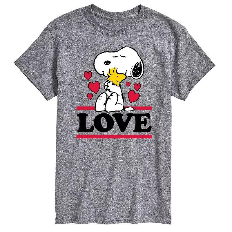 Men's Peanuts Love Snoopy Woodstock Tee, Size: Small, Gray Product Image