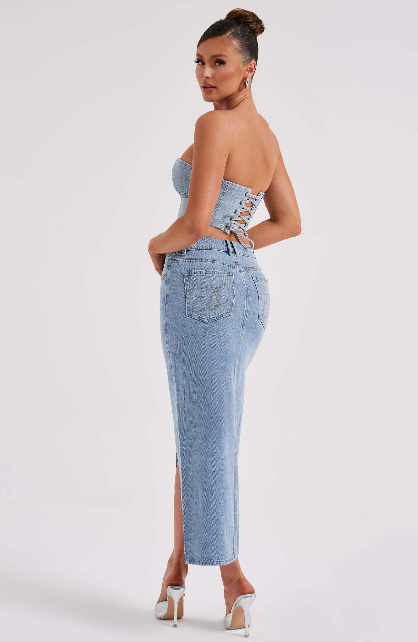 Flor Maxi Skirt - Blue Product Image