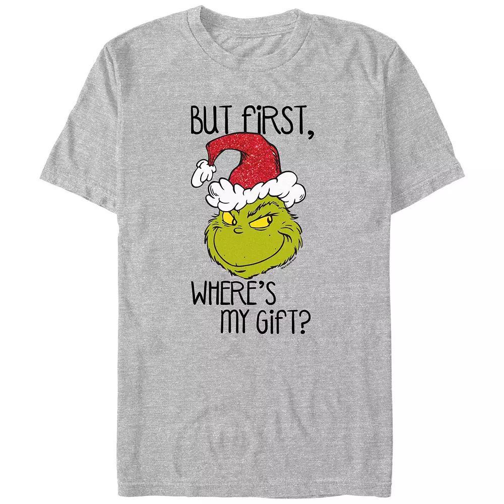 Big & Tall Dr. Seuss Grinch But First, Where's My Gift Graphic Tee, Men's,  Product Image