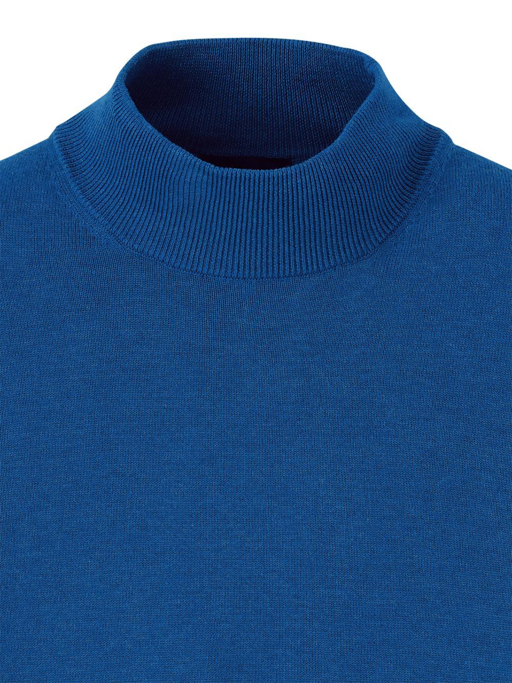 Supima Cotton Mock Neck Sweater - Blue Product Image