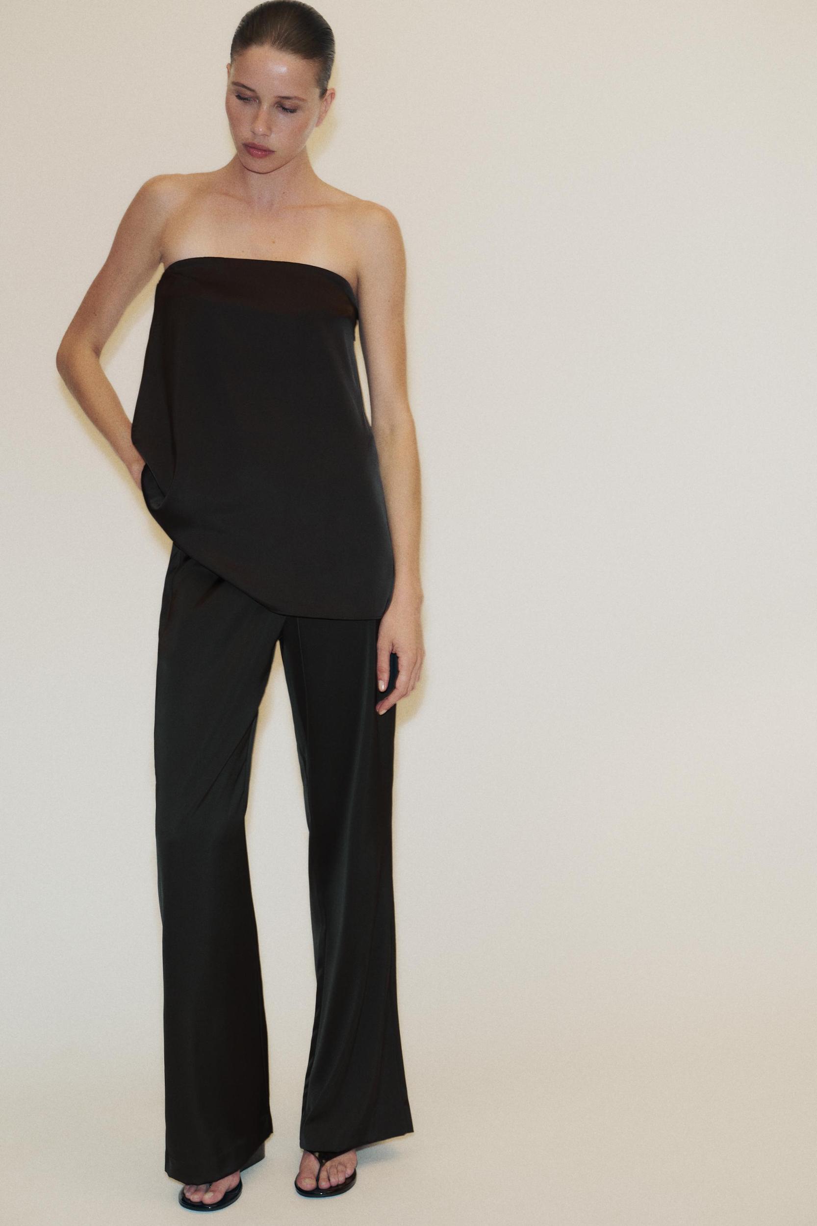 STRAPLESS SATIN EFFECT TOP Product Image